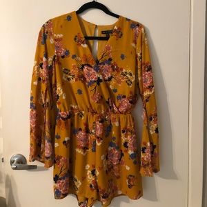 Yellow floral romper